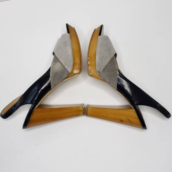 Steve Madden Luxe 5" Heels Open Toed Suede Slingback 9.5 - Picture 6 of 10